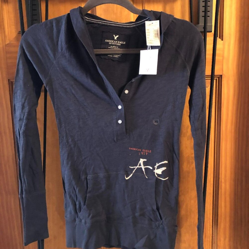 American Eagle Long Sleeve Thin Shirt With Hood Women XS